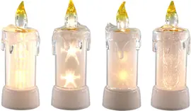 Kerstverlichting LED kaars holografisch 13,5cm - afbeelding 1