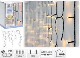 Kerstverlichting LED koppelbaar ijspegels 160 lampjes 3,1m, extra warm wit - afbeelding 1