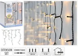 Kerstverlichting LED koppelbaar ijspegels 160 lampjes 3,1m, extra warm wit - afbeelding 4