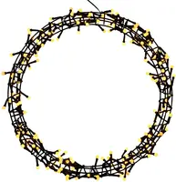 Kerstverlichting LED krans 200 lampjes Ø 45cm, gouden gloed - afbeelding 1