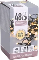 Kerstverlichting LED lichtketting op batterijen 48 lampjes 4m, warm wit - afbeelding 4