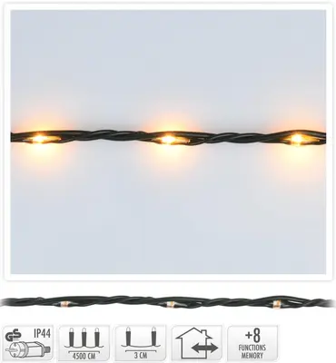 Kerstverlichting LED met 1500 lampjes 45m, extra warm wit - afbeelding 1