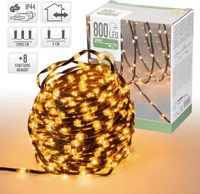 Kerstverlichting LED met 800 lampjes 24m, extra warm wit - afbeelding 1