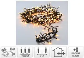 Kerstverlichting LED microcluster 1200 lampjes 24m, warm wit - afbeelding 1