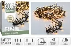Kerstverlichting LED microcluster 200 lampjes 4m, warm wit - afbeelding 3