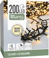 Kerstverlichting LED microcluster 200 lampjes 4m, warm wit - afbeelding 1