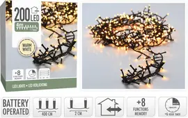 Kerstverlichting LED microcluster 200 lampjes 4m, warm wit - afbeelding 4