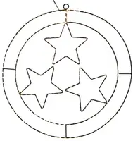 Kerstverlichting LED ring met sterren 245 lampjes flash zwart Ø 50cm, gouden gloed - afbeelding 1