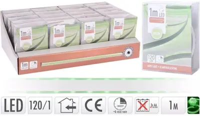 Kerstverlichting LED slangverlichting 120 lampjes groen 1m - afbeelding 1