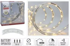 Kerstverlichting LED slangverlichting 50 lampjes 5m, warm wit - afbeelding 2