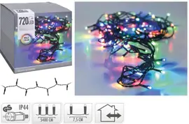Kerstverlichting LED snoer 720 lampjes 54m, multicolor - afbeelding 1