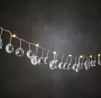 Kerstverlichting LED Snoer kristal zilver 10 lampjes warm wit 1 meter - afbeelding 1