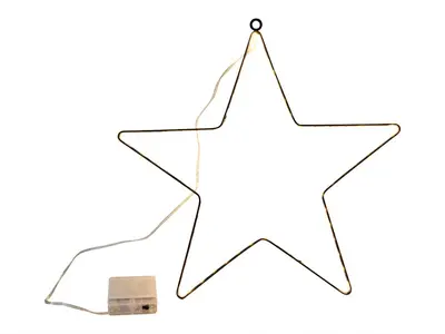 Kerstverlichting LED ster 42 lampjes zwart Ø 40cm, gouden gloed - afbeelding 1