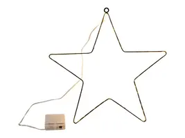Kerstverlichting LED ster 42 lampjes zwart Ø 40cm, gouden gloed - afbeelding 1