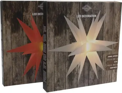 Kerstverlichting LED ster 6 lampjes kunststof wit Ø 60cm, warm wit - afbeelding 1