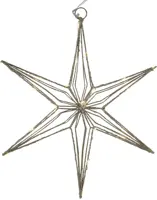 Kerstverlichting LED ster 6 punten 25 lampjes zwart Ø 30cm, gouden gloed - afbeelding 1