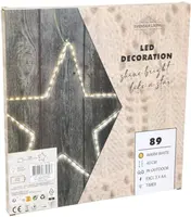 Kerstverlichting LED ster 89 lampjes zwart Ø 40cm, gouden gloed - afbeelding 1