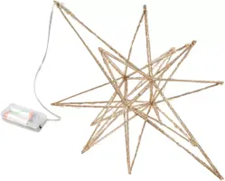 Kerstverlichting LED ster goud 40 lampjes Ø 36 cm met timer - afbeelding 1