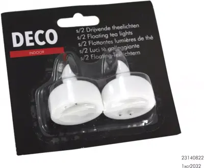 Kerstverlichting LED theelicht drijvend wit 2 stuks - afbeelding 1