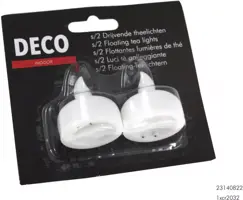Kerstverlichting LED theelicht drijvend wit 2 stuks - afbeelding 1