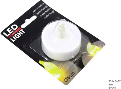 Kerstverlichting LED theelicht jumbo wit 6 cm - afbeelding 1