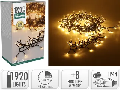 Kerstverlichting LED treecluster met 1920 lampjes extra warm - afbeelding 2