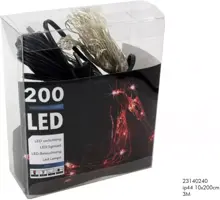 Kerstverlichting LED zilverdraad 20 lampjes rood 2m - afbeelding 1