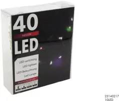 Kerstverlichting LED zilverdraad 40 lampjes 2m, multicolor - afbeelding 1