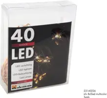 Kerstverlichting LED zilverdraad cascade 8 snoertjes 8 x 50cm, multi color - afbeelding 1