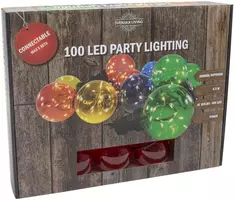 Kerstverlichting Partylight - 10 Lampen 100 LEDs multicolor  IP44 timer 4.5m - afbeelding 1