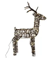 Kerstverlichting rendier rattan 75cm 48LED warm wit voor buiten - afbeelding 1