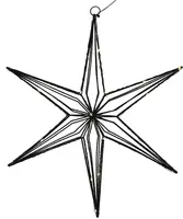 Kerstverlichting ster 6 punt zwart 40cm 30LED met timer - afbeelding 1