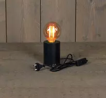 Kerstverlichting tafellamp zwart d7.5h10cm/e27 - afbeelding 1