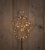 Kerstverlichting zwarte sneeuwpop op steker 56LED classic - afbeelding 1