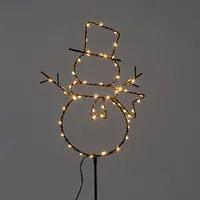 Kerstverlichting zwarte sneeuwpop op steker 56LED classic - afbeelding 2