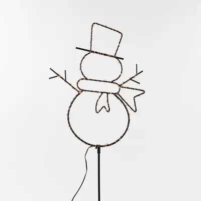 Kerstverlichting zwarte sneeuwpop op steker 56LED classic - afbeelding 3