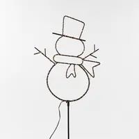 Kerstverlichting zwarte sneeuwpop op steker 56LED classic - afbeelding 3