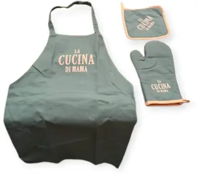 Keukentextiel cucina di mama schort ovenwand pannenlap