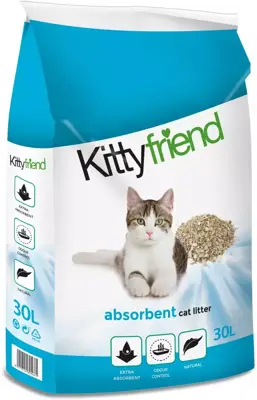 Kitty Friend absorbent kattenbak vulling 30 liter