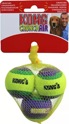 Kong hond Crunchair tennisbal, small net a 3 stuks. - afbeelding 1
