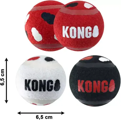 Kong hond sport bal M 3 stuks - afbeelding 2