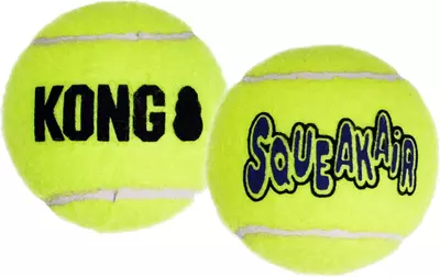 Kong hond Squeakair met piep large, net à 2 tennisballen (Ø 7,5 cm) - afbeelding 3