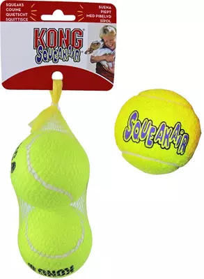 Kong hond Squeakair met piep large, net à 2 tennisballen (Ø 7,5 cm) - afbeelding 2