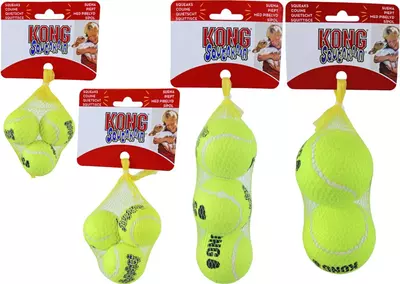 Kong hond Squeakair met piep X-small, net à 3 tennisballen (Ø 4 cm) - afbeelding 2