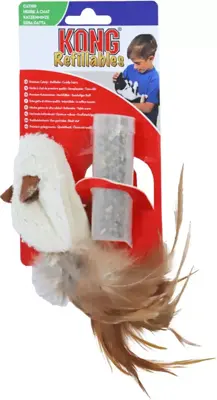 Kong kat Refillables catnip, feather mouse - afbeelding 1