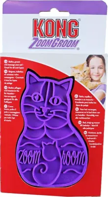 Kong kat Zoom Groom rubber kattenborstel. - afbeelding 1