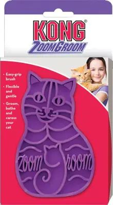 Kong kat Zoom Groom rubber kattenborstel. - afbeelding 2