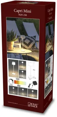 Konstsmide Capri Mini USB oplaadbaar 25 x 7 cm wit - afbeelding 2