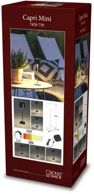 Konstsmide Capri Mini USB oplaadbaar 25 x 7 cm zwart - afbeelding 2