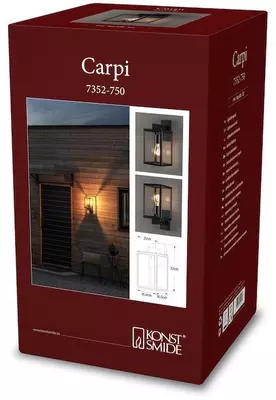 Konstsmide Carpi wandlamp zwart 16.5x33cm - afbeelding 6